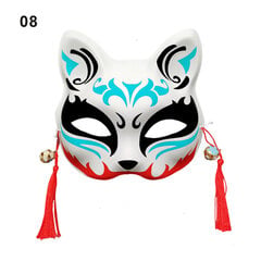 Anime Fox Mask Cosplay -asujuhlien rekvisiitta Käsinmaalatut japanilaiset puolikasvoiset kissanaamiot Naamiaisfestivaali Ball Kabuki Kitsune Maskit hinta ja tiedot | Juhlakoristeet | hobbyhall.fi