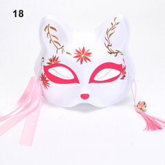 Anime Fox Mask Cosplay -asujuhlien rekvisiitta Käsinmaalatut japanilaiset puolikasvoiset kissanaamiot Naamiaisfestivaali Ball Kabuki Kitsune Maskit hinta ja tiedot | Juhlakoristeet | hobbyhall.fi