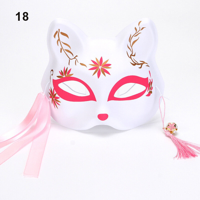 Anime Fox Mask Cosplay -asujuhlien rekvisiitta Käsinmaalatut japanilaiset puolikasvoiset kissanaamiot Naamiaisfestivaali Ball Kabuki Kitsune Maskit hinta ja tiedot | Juhlakoristeet | hobbyhall.fi