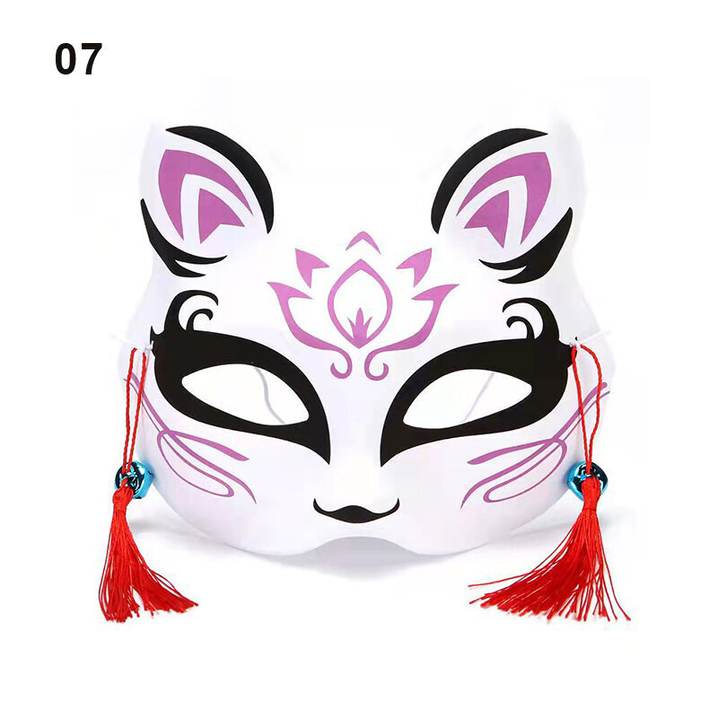 Anime Fox Mask Cosplay -asujuhlien rekvisiitta Käsinmaalatut japanilaiset puolikasvoiset kissanaamiot Naamiaisfestivaali Ball Kabuki Kitsune Maskit hinta ja tiedot | Juhlakoristeet | hobbyhall.fi