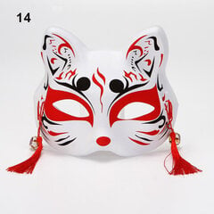 Anime Fox Mask Cosplay -asujuhlien rekvisiitta Käsinmaalatut japanilaiset puolikasvoiset kissanaamiot Naamiaisfestivaali Ball Kabuki Kitsune Maskit hinta ja tiedot | Juhlakoristeet | hobbyhall.fi