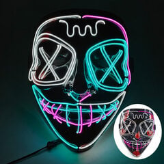 Langaton Halloween Neon Led Purge -naamio Naamiaiskarnevaalijuhla naamarit Kevyet pimeässä valoisat Cosplay-asutarvikkeet hinta ja tiedot | Juhlakoristeet | hobbyhall.fi