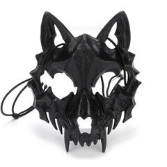 Pukunaamio musta/valkoinen puolinaamari Dragon Tiger Man Wolf Horror Cosplay Party Props Animals Skull pukeutumistyökalu Unixille hinta ja tiedot | Juhlakoristeet | hobbyhall.fi