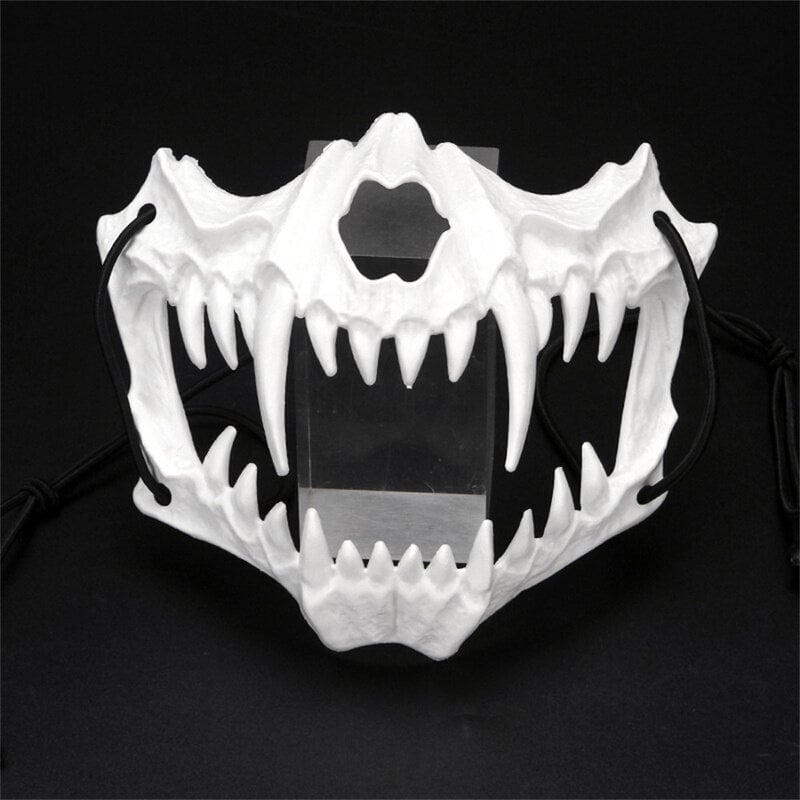 Pukunaamio musta/valkoinen puolinaamari Dragon Tiger Man Wolf Horror Cosplay Party Props Animals Skull pukeutumistyökalu Unixille hinta ja tiedot | Juhlakoristeet | hobbyhall.fi