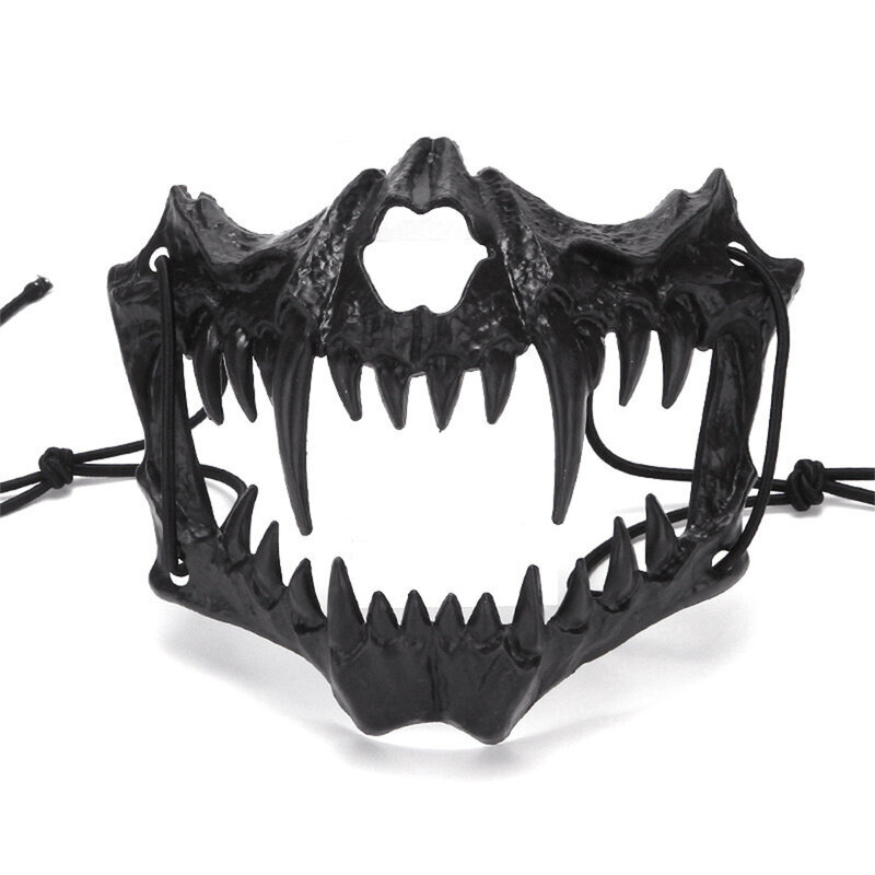 Pukunaamio musta/valkoinen puolinaamari Dragon Tiger Man Wolf Horror Cosplay Party Props Animals Skull pukeutumistyökalu Unixille hinta ja tiedot | Juhlakoristeet | hobbyhall.fi