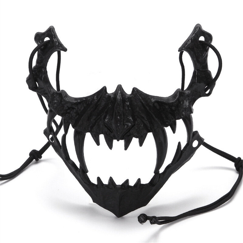 Pukunaamio musta/valkoinen puolinaamari Dragon Tiger Man Wolf Horror Cosplay Party Props Animals Skull pukeutumistyökalu Unixille hinta ja tiedot | Juhlakoristeet | hobbyhall.fi