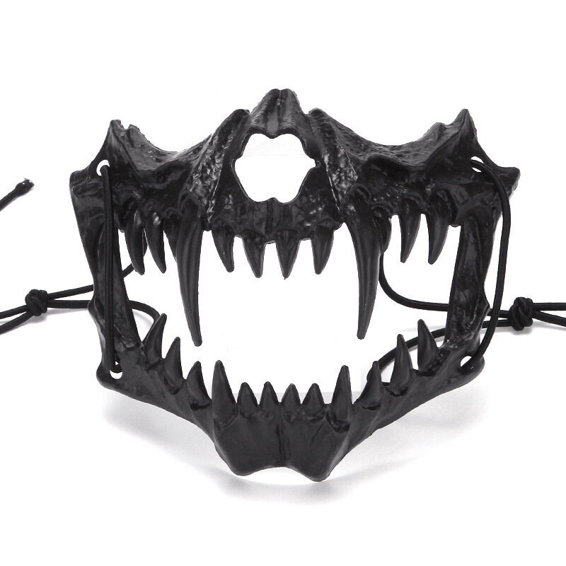 Japanilainen anime Fox Dragon Skeleton Half Face Mask Cosplay Animal Animal White Skeleton Mask Unisex Halloween Carnival Party Pros hinta ja tiedot | Juhlakoristeet | hobbyhall.fi