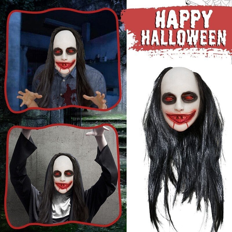 Kammottava halloween zombinaamio Paha Cosplay-rekvisiitta pitkät hiukset Pelottava naamio Naamiaisnaamio Kummitus Realistiset Pelottavat Maskit Naamiot hinta ja tiedot | Juhlakoristeet | hobbyhall.fi