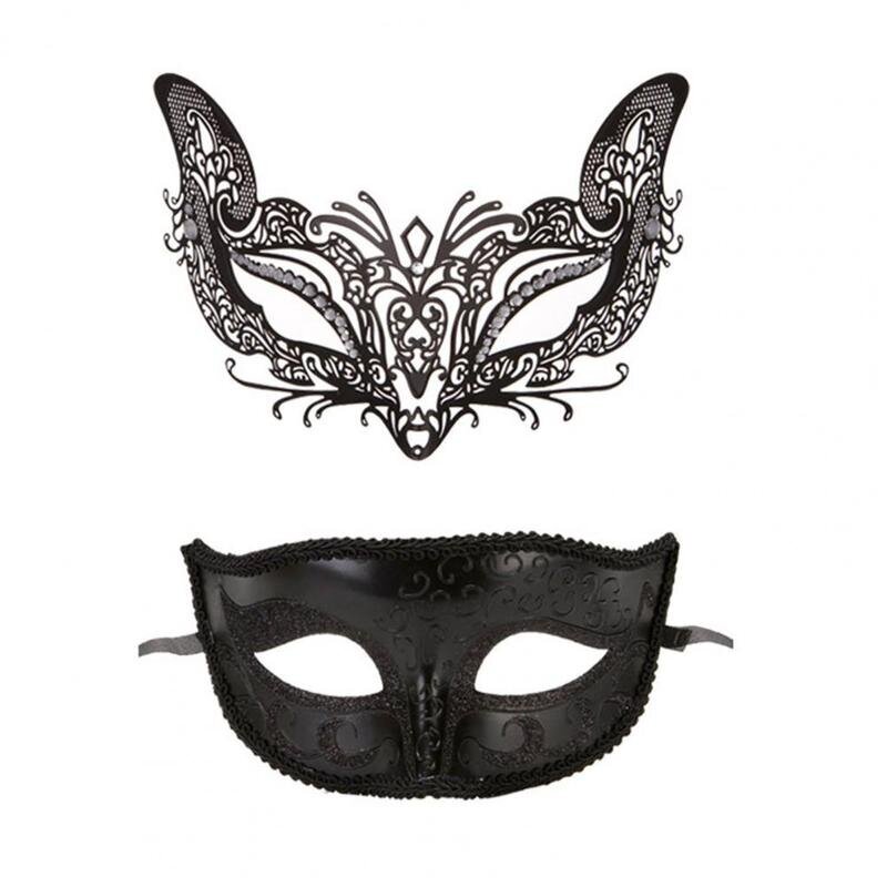 Masquerade kasvonsuoja Hollow Out Retro Upea Cosplay Rekvisiitta Metal Venetsian pukujuhlat musta puolikasvopeitesarja karnevaaliin hinta ja tiedot | Juhlakoristeet | hobbyhall.fi