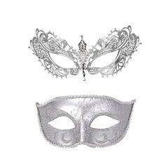 Masquerade kasvonsuoja Hollow Out Retro Upea Cosplay Rekvisiitta Metal Venetsian pukujuhlat musta puolikasvopeitesarja karnevaaliin hinta ja tiedot | Juhlakoristeet | hobbyhall.fi