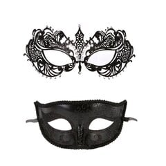 Masquerade kasvonsuoja Hollow Out Retro Upea Cosplay Rekvisiitta Metal Venetsian pukujuhlat musta puolikasvopeitesarja karnevaaliin hinta ja tiedot | Juhlakoristeet | hobbyhall.fi