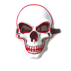 Halloween LED Skull Mask Horror Ghost Head Miesten ja Naisten Naamio EL Cold Light Mask Juhlanaamio Tunnelman rekvisiitta hinta ja tiedot | Juhlakoristeet | hobbyhall.fi