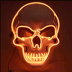 Halloween LED Skull Mask Horror Ghost Head Miesten ja Naisten Naamio EL Cold Light Mask Juhlanaamio Tunnelman rekvisiitta hinta ja tiedot | Juhlakoristeet | hobbyhall.fi