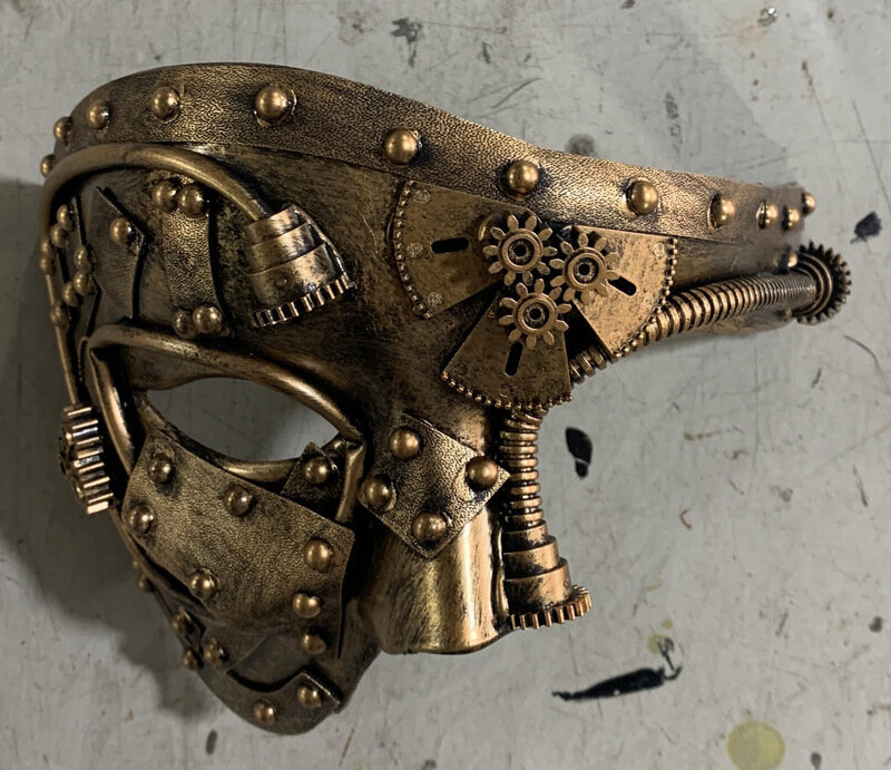 Steampunk Phantom Masquerade Cosplay Keskiaikainen Retro Naamiopallo Puolikasvoinen Miesten Punk-asu Halloween-juhla-asun rekvisiitta hinta ja tiedot | Juhlakoristeet | hobbyhall.fi