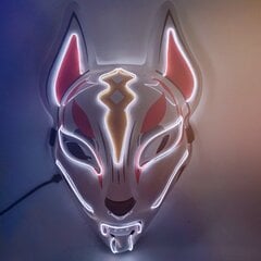 Halloween Fox Mask Cosplay Party LED Glow Mask Japanilainen Anime Fox Mask Värikäs Neon Light EL Mask Glow In The Dark Club Props hinta ja tiedot | Juhlakoristeet | hobbyhall.fi