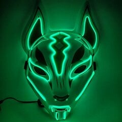 Halloween Fox Mask Cosplay Party LED Glow Mask Japanilainen Anime Fox Mask Värikäs Neon Light EL Mask Glow In The Dark Club Props hinta ja tiedot | Juhlakoristeet | hobbyhall.fi