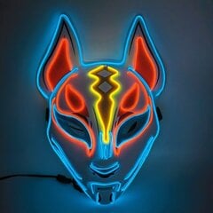 Halloween Fox Mask Cosplay Party LED Glow Mask Japanilainen Anime Fox Mask Värikäs Neon Light EL Mask Glow In The Dark Club Props hinta ja tiedot | Juhlakoristeet | hobbyhall.fi