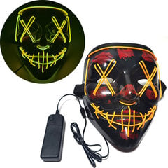 Scary Halloween Mask Cosplay Light Up Purge Halloween Masquerade Party LED-kasvonaamiot lapsille Miesten Naisten Naamio Pimeässä Hehkuva hinta ja tiedot | Juhlakoristeet | hobbyhall.fi