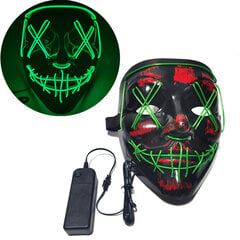 Scary Halloween Mask Cosplay Light Up Purge Halloween Masquerade Party LED-kasvonaamiot lapsille Miesten Naisten Naamio Pimeässä Hehkuva hinta ja tiedot | Juhlakoristeet | hobbyhall.fi