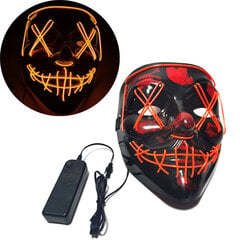 Scary Halloween Mask Cosplay Light Up Purge Halloween Masquerade Party LED-kasvonaamiot lapsille Miesten Naisten Naamio Pimeässä Hehkuva hinta ja tiedot | Juhlakoristeet | hobbyhall.fi