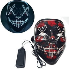 Scary Halloween Mask Cosplay Light Up Purge Halloween Masquerade Party LED-kasvonaamiot lapsille Miesten Naisten Naamio Pimeässä Hehkuva hinta ja tiedot | Juhlakoristeet | hobbyhall.fi