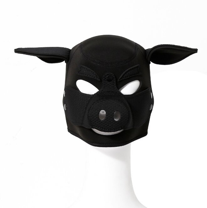 Pink Pig Mask Sexy Cosplay Roolipeli Pig Full Head Mask Pehmeä PU-nahka Puppy Hood näyttämön rekvisiitta hinta ja tiedot | Juhlakoristeet | hobbyhall.fi