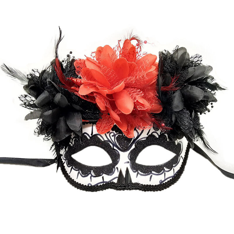 Naisten juhlanaamiot Halloween-juhlarekvisiitta Meksikon kuolleiden päivän Cosplay-asu Naisten naamiaisnaamio Skull Flower Eye Mask hinta ja tiedot | Juhlakoristeet | hobbyhall.fi