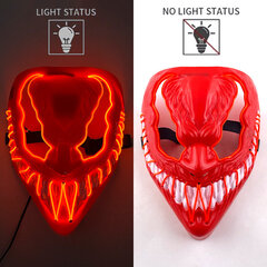 Halloween Horror Cosplay LED Light Mask -asu Hehkuva Naamiaisnaamio Valaiseva aikuisten naamio festivaalijuhlasisustukseen hinta ja tiedot | Juhlakoristeet | hobbyhall.fi