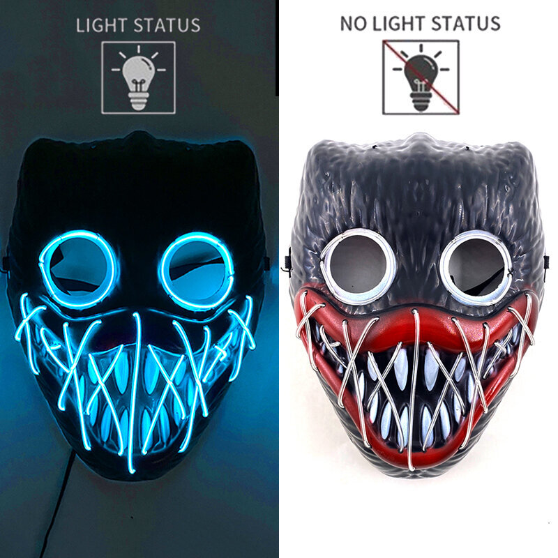 Halloween Horror Cosplay LED Light Mask -asu Hehkuva Naamiaisnaamio Valaiseva aikuisten naamio festivaalijuhlasisustukseen hinta ja tiedot | Juhlakoristeet | hobbyhall.fi