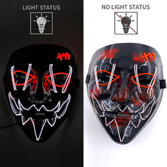 Halloween Horror Cosplay LED Light Mask -asu Hehkuva Naamiaisnaamio Valaiseva aikuisten naamio festivaalijuhlasisustukseen hinta ja tiedot | Juhlakoristeet | hobbyhall.fi