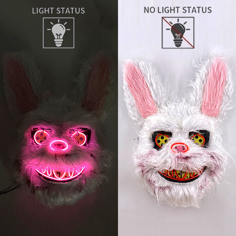 Halloween Horror Cosplay LED Light Mask -asu Hehkuva Naamiaisnaamio Valaiseva aikuisten naamio festivaalijuhlasisustukseen hinta ja tiedot | Juhlakoristeet | hobbyhall.fi