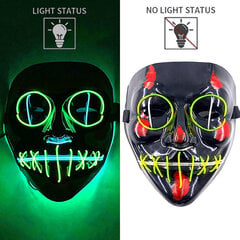 1P Scary Halloween Colplay Carnival Light Up Movie Mask Halloween Masquerade Party LED-naamarit pimeässä hehkuvalle aikuisten naamiolle hinta ja tiedot | Juhlakoristeet | hobbyhall.fi