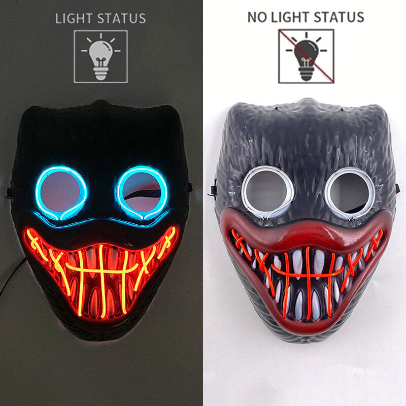 1P Scary Halloween Colplay Carnival Light Up Movie Mask Halloween Masquerade Party LED-naamarit pimeässä hehkuvalle aikuisten naamiolle hinta ja tiedot | Juhlakoristeet | hobbyhall.fi