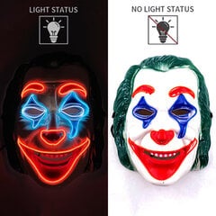 1P Scary Halloween Colplay Carnival Light Up Movie Mask Halloween Masquerade Party LED-naamarit pimeässä hehkuvalle aikuisten naamiolle hinta ja tiedot | Juhlakoristeet | hobbyhall.fi