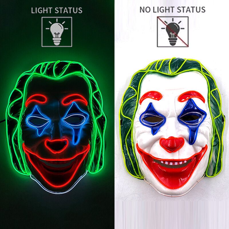 1P Scary Halloween Colplay Carnival Light Up Movie Mask Halloween Masquerade Party LED-naamarit pimeässä hehkuvalle aikuisten naamiolle hinta ja tiedot | Juhlakoristeet | hobbyhall.fi