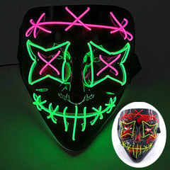 Karnevaalinaamiot Cosplay-asutarvikkeet Halloween Neon Led Purge Mask -naamio Scary Party Masks Kevyt valoisa pimeässä hinta ja tiedot | Juhlakoristeet | hobbyhall.fi