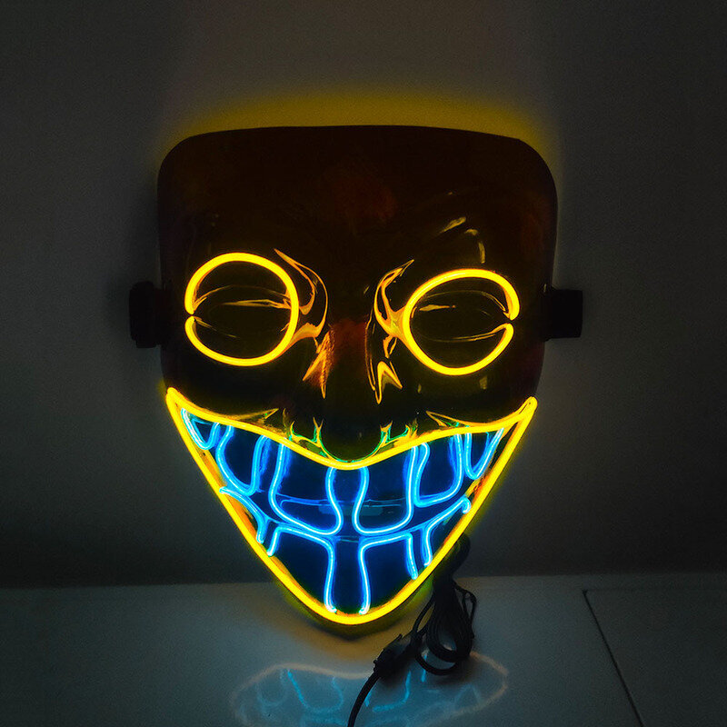 Halloween LED Scary Mask Party -kauhu-cosplay-asu Naamiaisnaamio Valo hehkuu pimeässä hinta ja tiedot | Juhlakoristeet | hobbyhall.fi