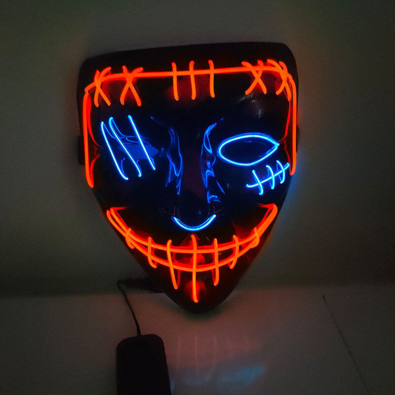 Halloween LED Scary Mask Party -kauhu-cosplay-asu Naamiaisnaamio Valo hehkuu pimeässä hinta ja tiedot | Juhlakoristeet | hobbyhall.fi