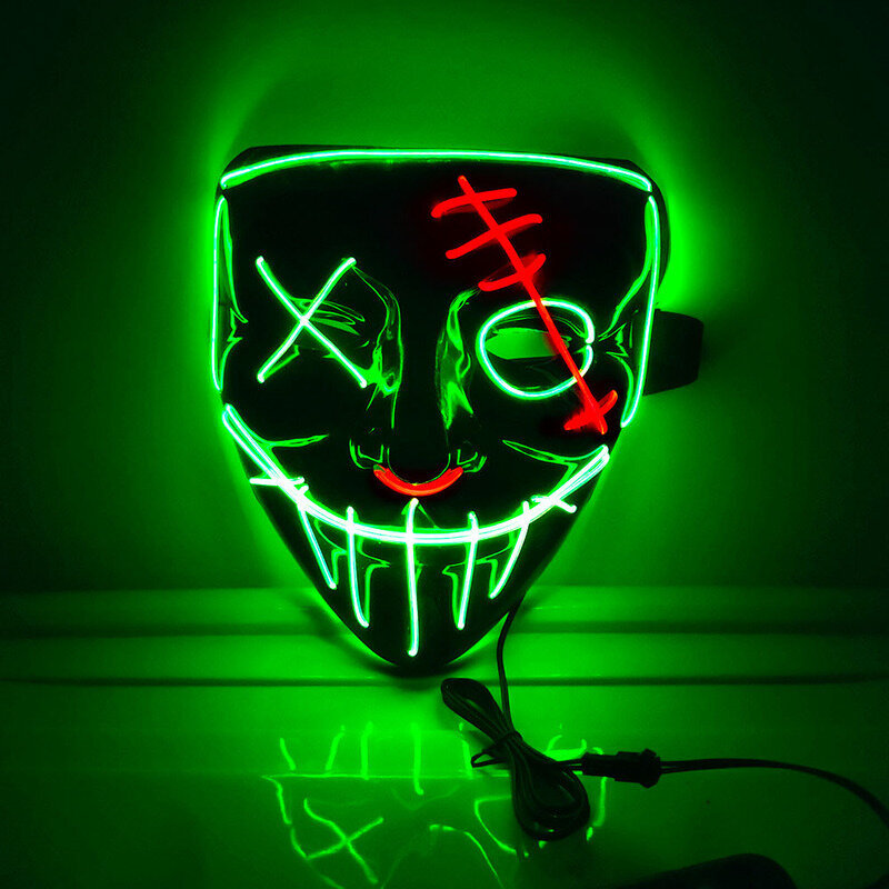 Halloween LED Scary Mask Party -kauhu-cosplay-asu Naamiaisnaamio Valo hehkuu pimeässä hinta ja tiedot | Juhlakoristeet | hobbyhall.fi