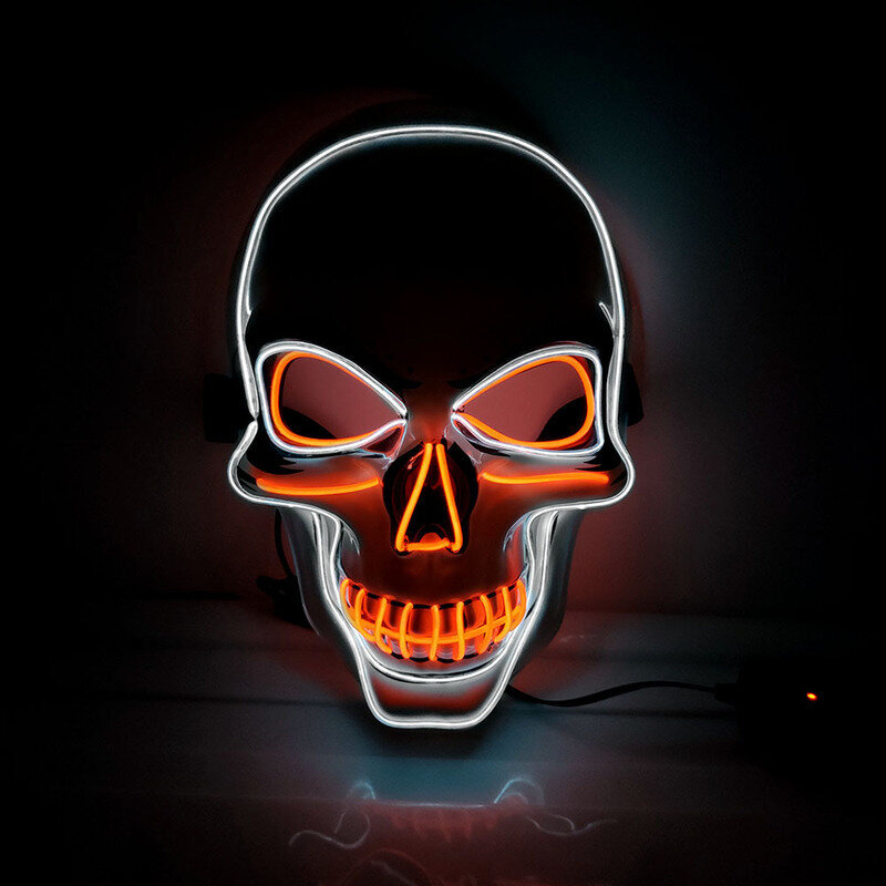 Halloween LED Scary Mask Party -kauhu-cosplay-asu Naamiaisnaamio Valo hehkuu pimeässä hinta ja tiedot | Juhlakoristeet | hobbyhall.fi