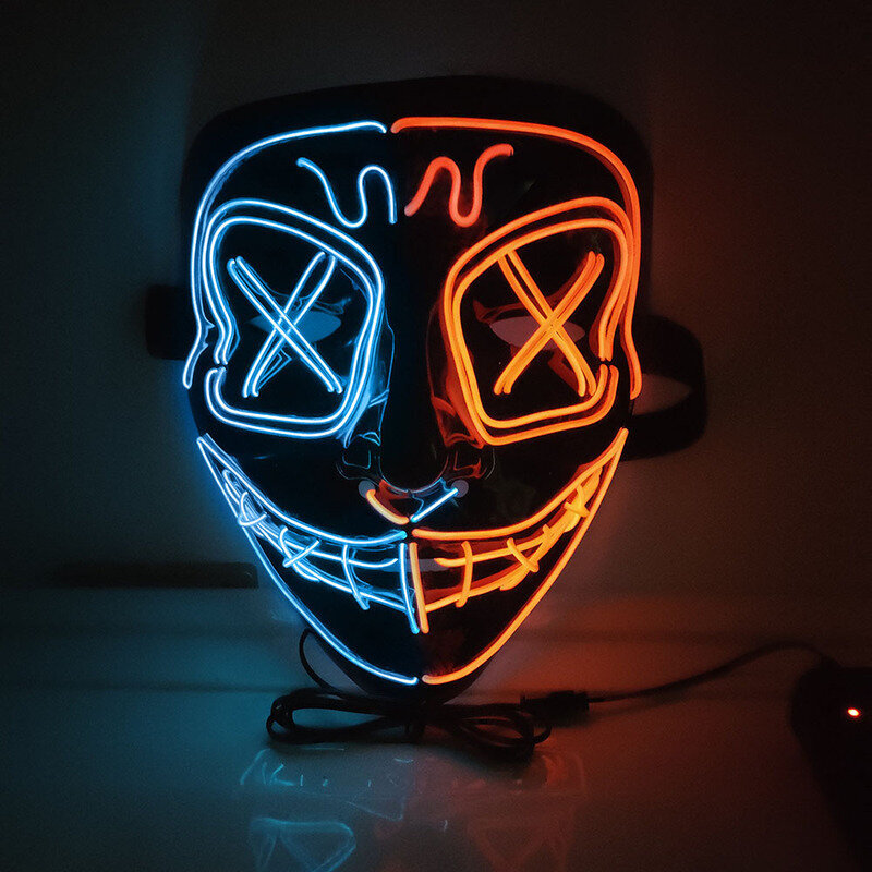 Halloween LED Scary Mask Party -kauhu-cosplay-asu Naamiaisnaamio Valo hehkuu pimeässä hinta ja tiedot | Juhlakoristeet | hobbyhall.fi