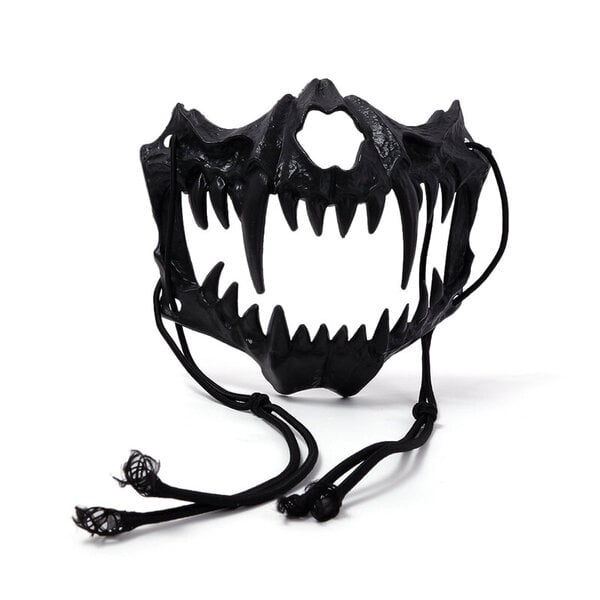 Juhlanaamio Pitkät hampaat Demoni Samurai Valkoinen Luunaamio Susi Dragon Tiger Houjuu Nue Maskit Cosplay Halloween Rekvisiitta Lisävarusteet Dropship