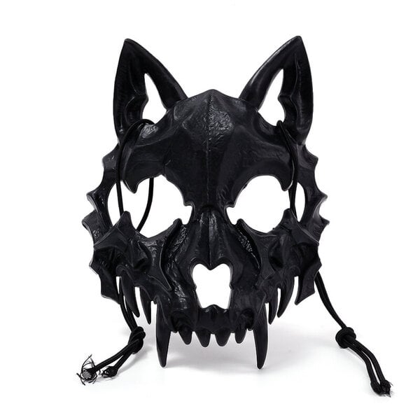 Juhlanaamio Pitkät hampaat Demoni Samurai Valkoinen Luunaamio Susi Dragon Tiger Houjuu Nue Maskit Cosplay Halloween Rekvisiitta Lisävarusteet Dropship