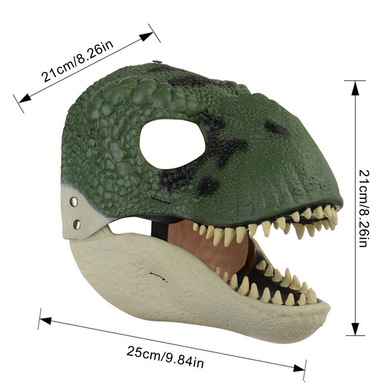 Halloween 3D Dinosaur Mask Kauhu Lohikäärme Päähine Halloween Juhla puku Cosplay Rekvisiitta Avoin Suu Lateksi Elävä naamarit Lahjat hinta ja tiedot | Juhlakoristeet | hobbyhall.fi