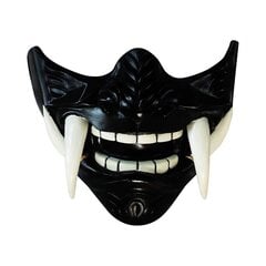 Uusi naamiopeli Half Face Airsoft Oni Mask Halloween маска самур Cosplay Evil Demon Kabuki Samurai Hannya Prajna Resin hinta ja tiedot | Juhlakoristeet | hobbyhall.fi