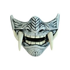 Uusi naamiopeli Half Face Airsoft Oni Mask Halloween маска самур Cosplay Evil Demon Kabuki Samurai Hannya Prajna Resin hinta ja tiedot | Juhlakoristeet | hobbyhall.fi