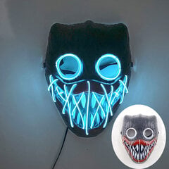 Uusi design valoisa neon EL Party Mask Halloween vilkkuva hauska naamio hehkuu pimeässä yössä Halloween-rekvisiitta naamiainen hinta ja tiedot | Juhlakoristeet | hobbyhall.fi