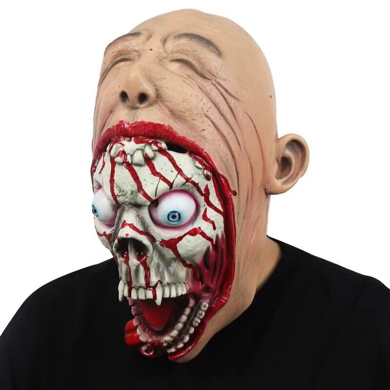 Halloween Kaksikerroksinen repeytynyt naamio Bloody Horror Skull Latex Mask Scary cosplay Party Masks ripsivärit halloween koristelu hinta ja tiedot | Juhlakoristeet | hobbyhall.fi