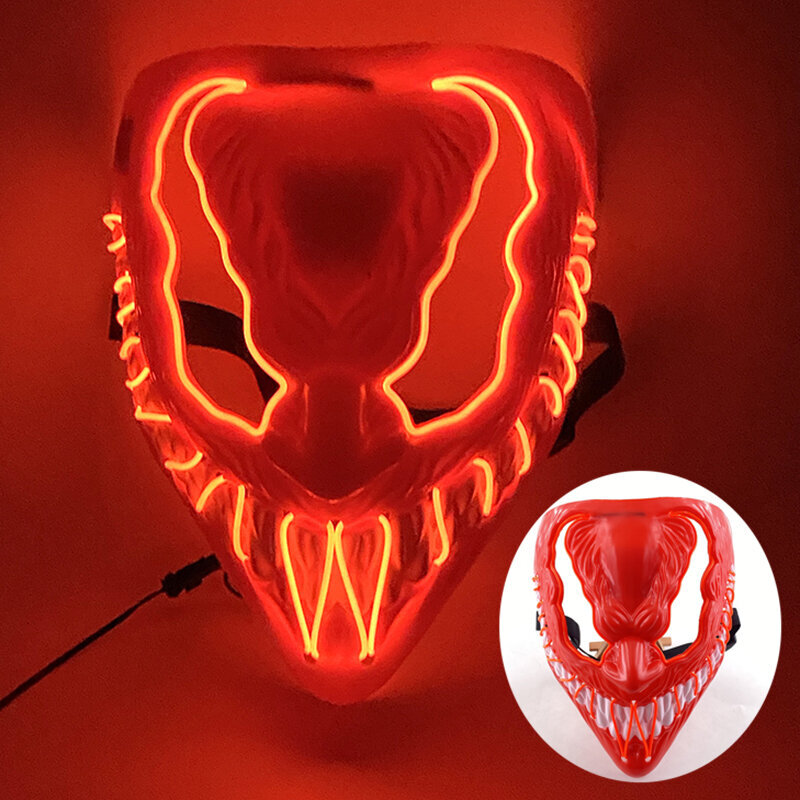 Uusi saapuva Halloween Mask Horror Venom LED Luminous Mask Cosplay puku meikki Prom Party hinta ja tiedot | Juhlakoristeet | hobbyhall.fi