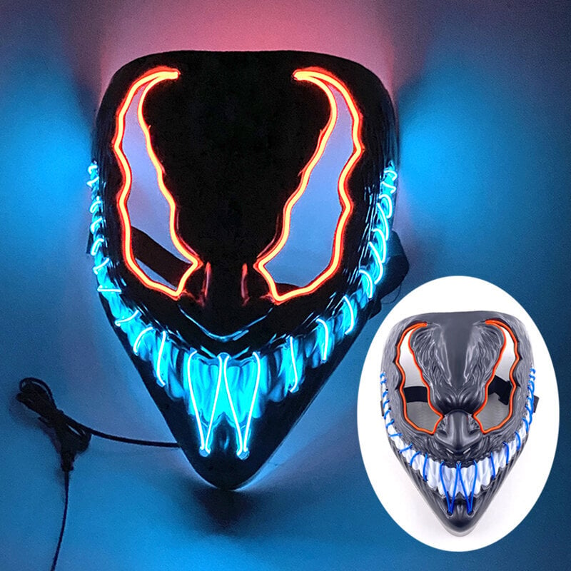 Uusi saapuva Halloween Mask Horror Venom LED Luminous Mask Cosplay puku meikki Prom Party hinta ja tiedot | Juhlakoristeet | hobbyhall.fi